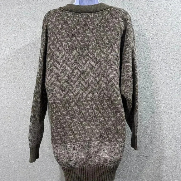 M.J. Carroll Button Front Cardigan Size Large Wool Grandpa Sweater Retro 90s Vtg - Picture 5 of 7